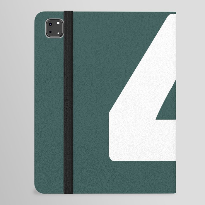 4 (White & Dark Green Number) iPad Folio Case