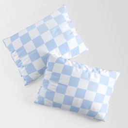 Checked Orb Subtle Warp Check Pattern in Light Blue Pillow Sham