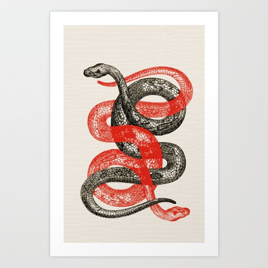 Twin Snakes Art Print