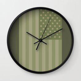 Camo Stars and Stripes – USA Flag in Military Camouflage Colors [FalseFlag 1] Wall Clock