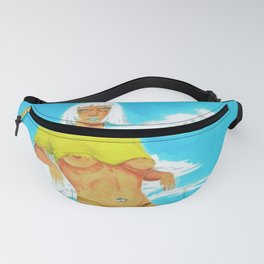 Cloud 9 Fanny Pack | Underboob, Freethenipple, Painting, Yellow, Supportwomen, Sky, Soft, Woman, Babe, Blue 