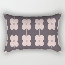 Midcentury Modern Pink and Purple Flowers  Rectangular Pillow