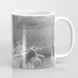 Circle Of Witches Vintage Women Dancing Black And White Mug