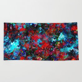 Angry sky and red petals Beach Towel