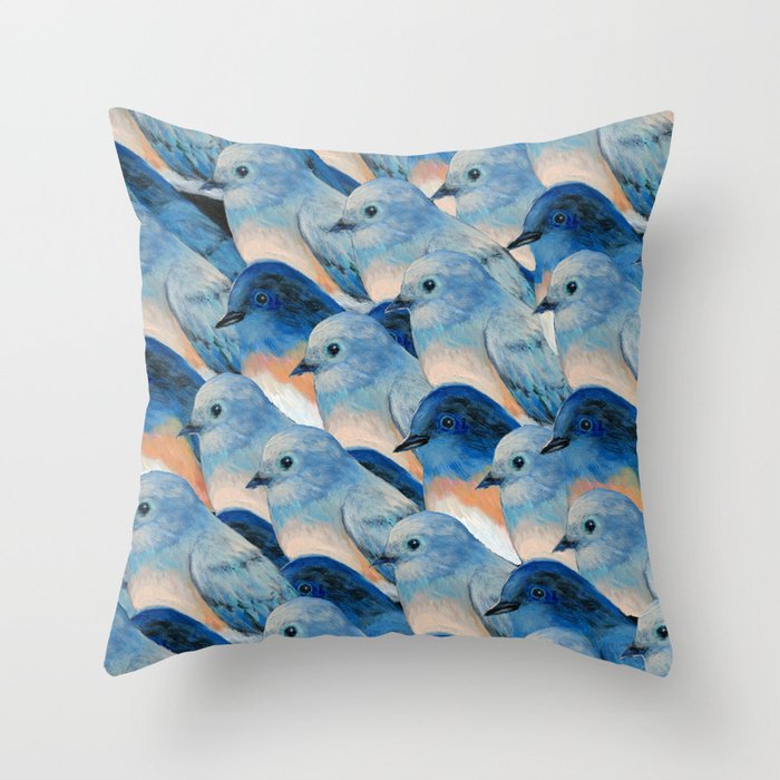 Bluebird Pattern Throw Pillow