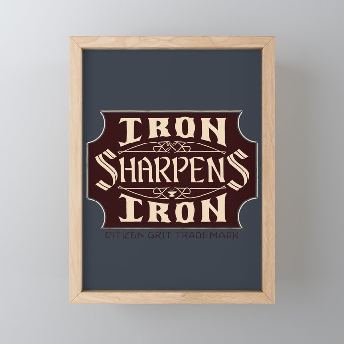 IRON SHARPENS IRON - Handlettering Verse Framed Mini Art Print