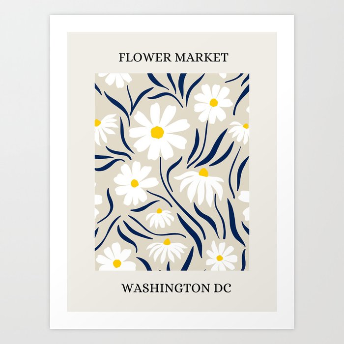 Flower Market, Washington DC Art Print