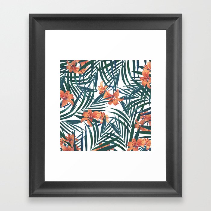 Tropical Lilies Framed Art Print
