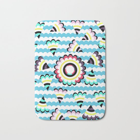 Floral pieces among clouds Bath Mat