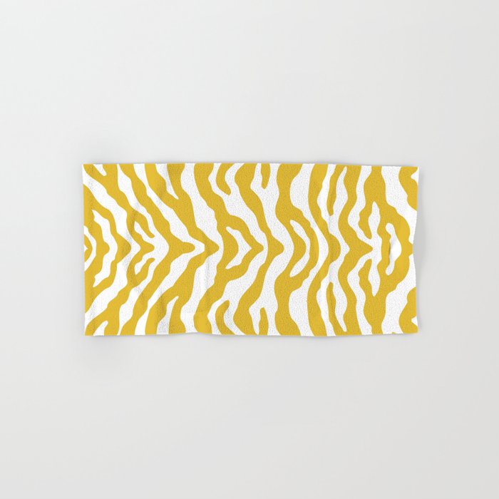Zebra Wild Animal Print Mustard Yellow Hand & Bath Towel