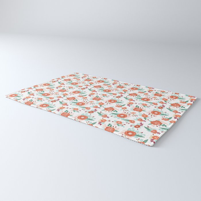 Autumn Fall Florals Cute Winter Christmas Theme Pattern Print Rug By Charlottewinter Society6