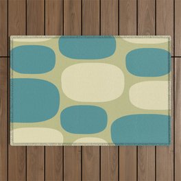 Modernist Spots 261 Modernist Spots 261 Turquoise Green and Beige Outdoor Rug