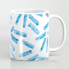 Clothes Pegs in Blue Mug
