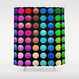 Rainbow Colored Eyeshadow Palette  - Makeup Artist Shower Curtain