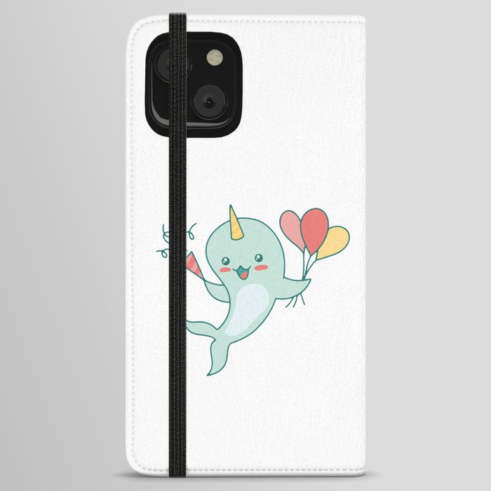 Narwhal Cute Whale Ocean Unicorn Party Narwhals iPhone Wallet Case
