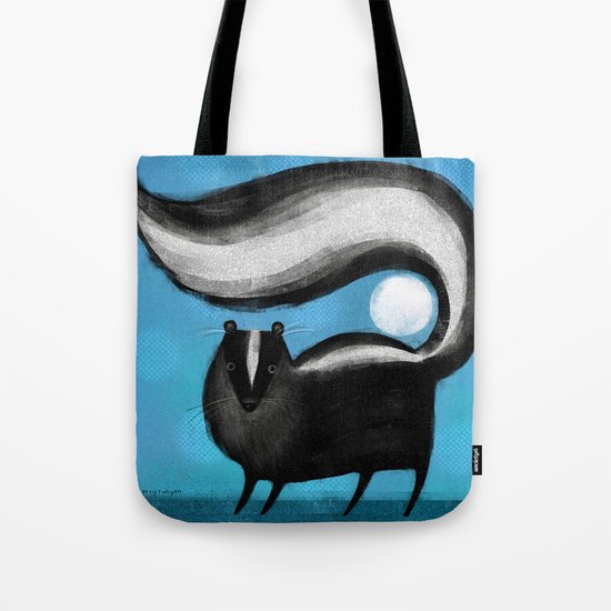 SKUNK ON BLUE Tote Bag