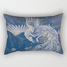 White Peacock Rectangular Pillow