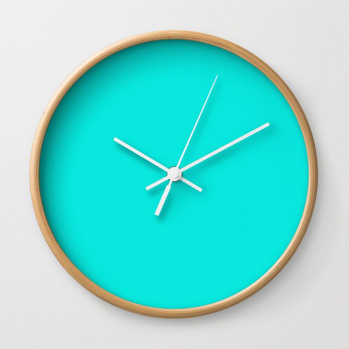 Bright Turquoise - solid color Wall Clock