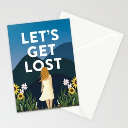 Let's Get Lost Print Stationery Cards