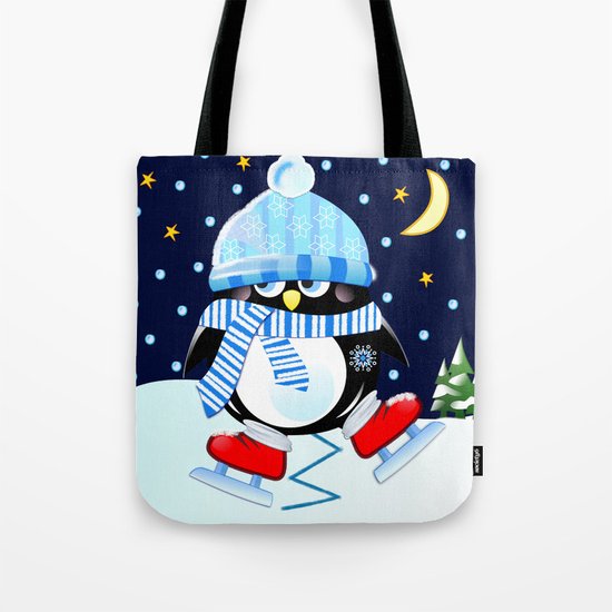 The skating penguin Tote Bag