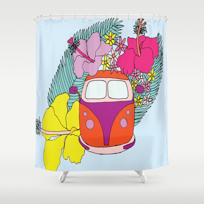 Tropical Campervan Shower Curtain By Scarletwild Society6