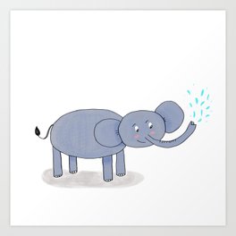 ellen the elephant Art Print | Charlottewhiteing, Drawing, Zoo, Digitaldrawing, Elephant, Playful, Artist, Childrenswork, Illustrator, Illustration 