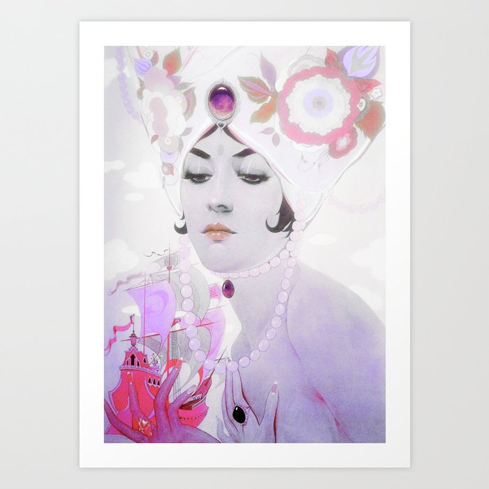Scheherazade by Alberto Vargas Mauve Pink Purple Art Print
