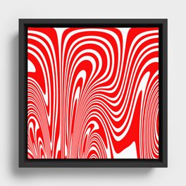 Groovy Psychedelic Swirly Trippy Funky Candy Cane Abstract Digital Art Framed Canvas