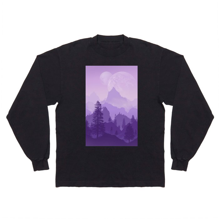 Planet Landscape purple  Long Sleeve T Shirt