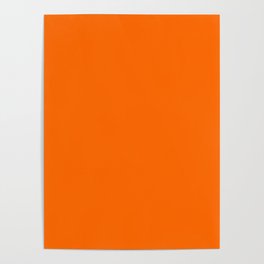Neon Orange Solid Color Poster