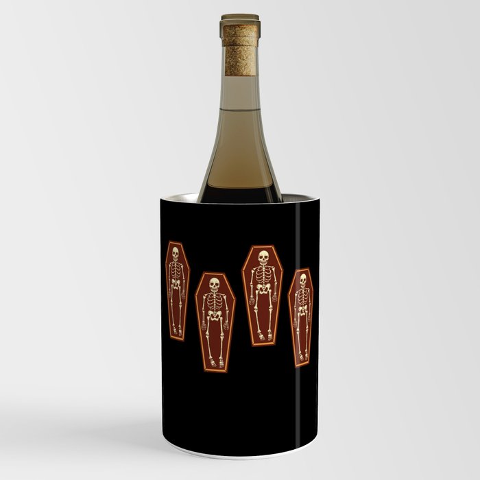 Skeleton In Coffin Coffins Halloween Wine Chiller