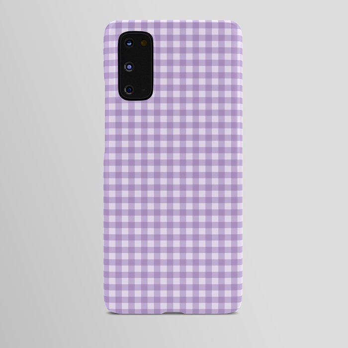 Gingham Plaid Pattern - Lilac Purple Android Case