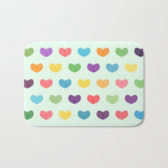 Colorful hearts Bath Mat