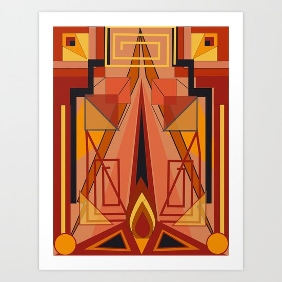 Art Deco Style Painting Art Print By Waytogo Society6
