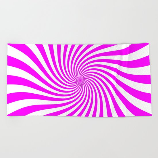Swirl (Fuchsia/White) Beach Towel