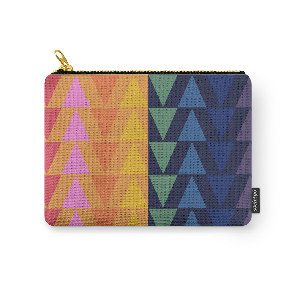 Day and Night Rainbow Triangles Carry-All Pouch by junejournal