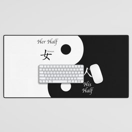 Yin and yang her and his sides Desk Mat