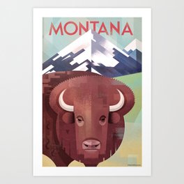 Montana Travel Poster Art Print