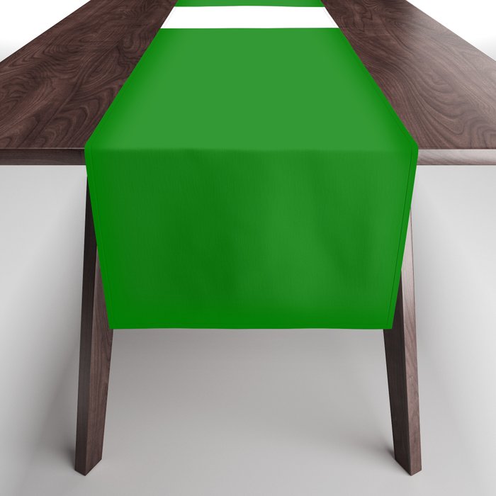 T MONOGRAM (WHITE & GREEN) Table Runner