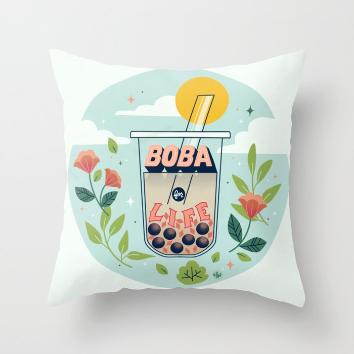 Boba4Life Throw Pillow