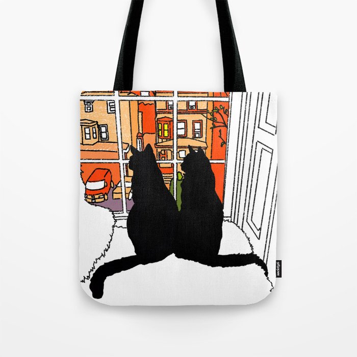 Window Cats Color Tote Bag