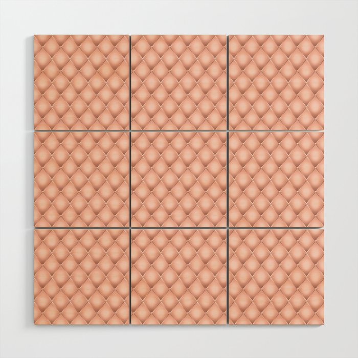 Glam Rose Gold Tufted Pattern Wood Wall Art