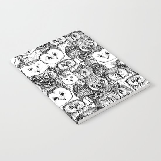 just owls black white Notebook