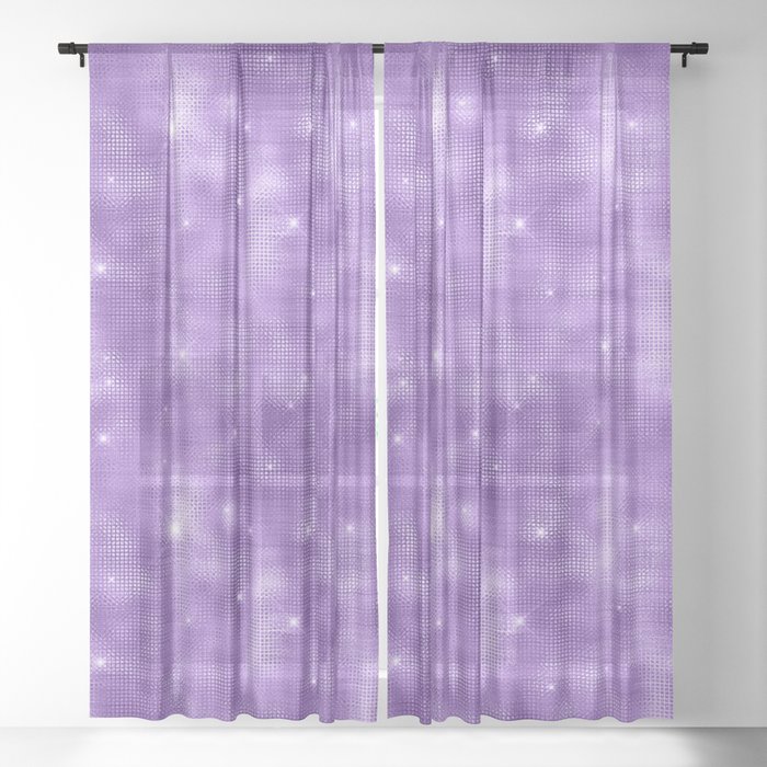 Glam Lavender Diamond Shimmer Glitter Sheer Curtain