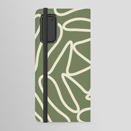 Abstract Mid Century lines pattern -  Green Android Wallet Case