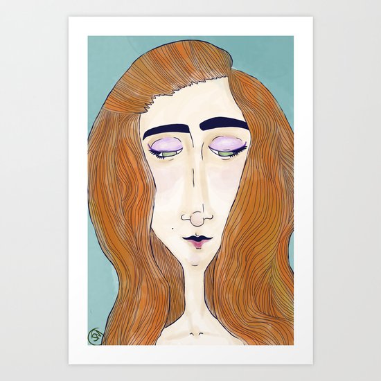 Red Hair Art Print