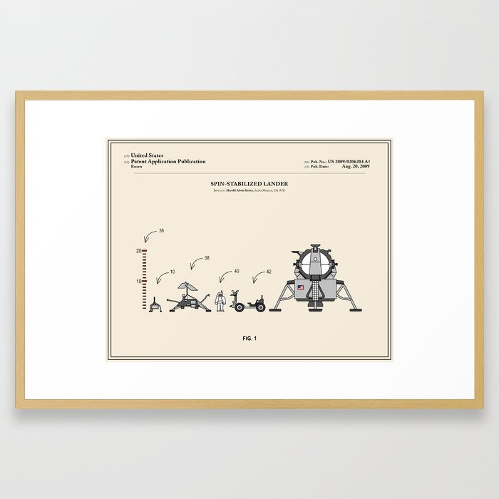 Space Lander Patent Framed Art Print