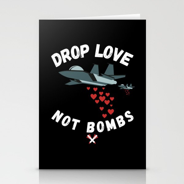 Airplane 2 Drop Love Not Bombs Stationery Cards