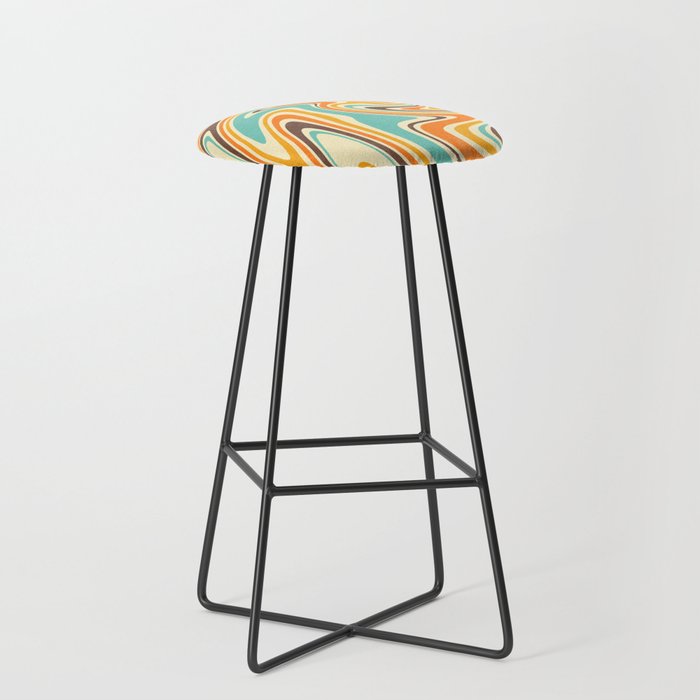 Groovie Retro 70s Swirl Spiral Colorful Bar Stool