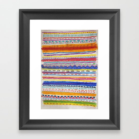 TRIBAL CRAYON / Framed Art Print